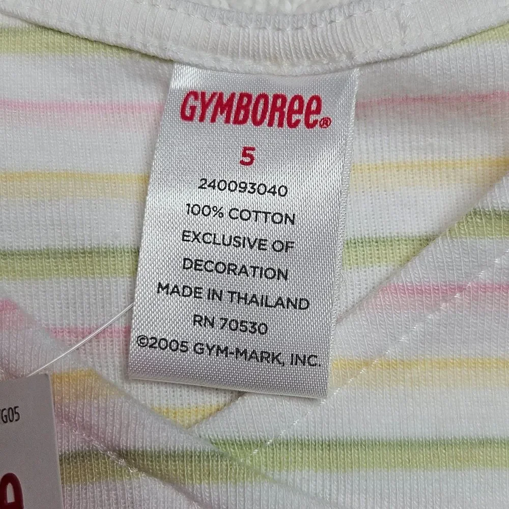 Vintage Gymboree Tank Top Size 5 Pastel Striped 100% Cotton Knit 2006 NWT